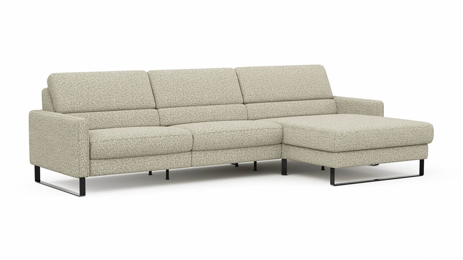 Sofa Valera - 3-Sitzer mit Longchair, Stoff in Limone oder Natur – Bild 8