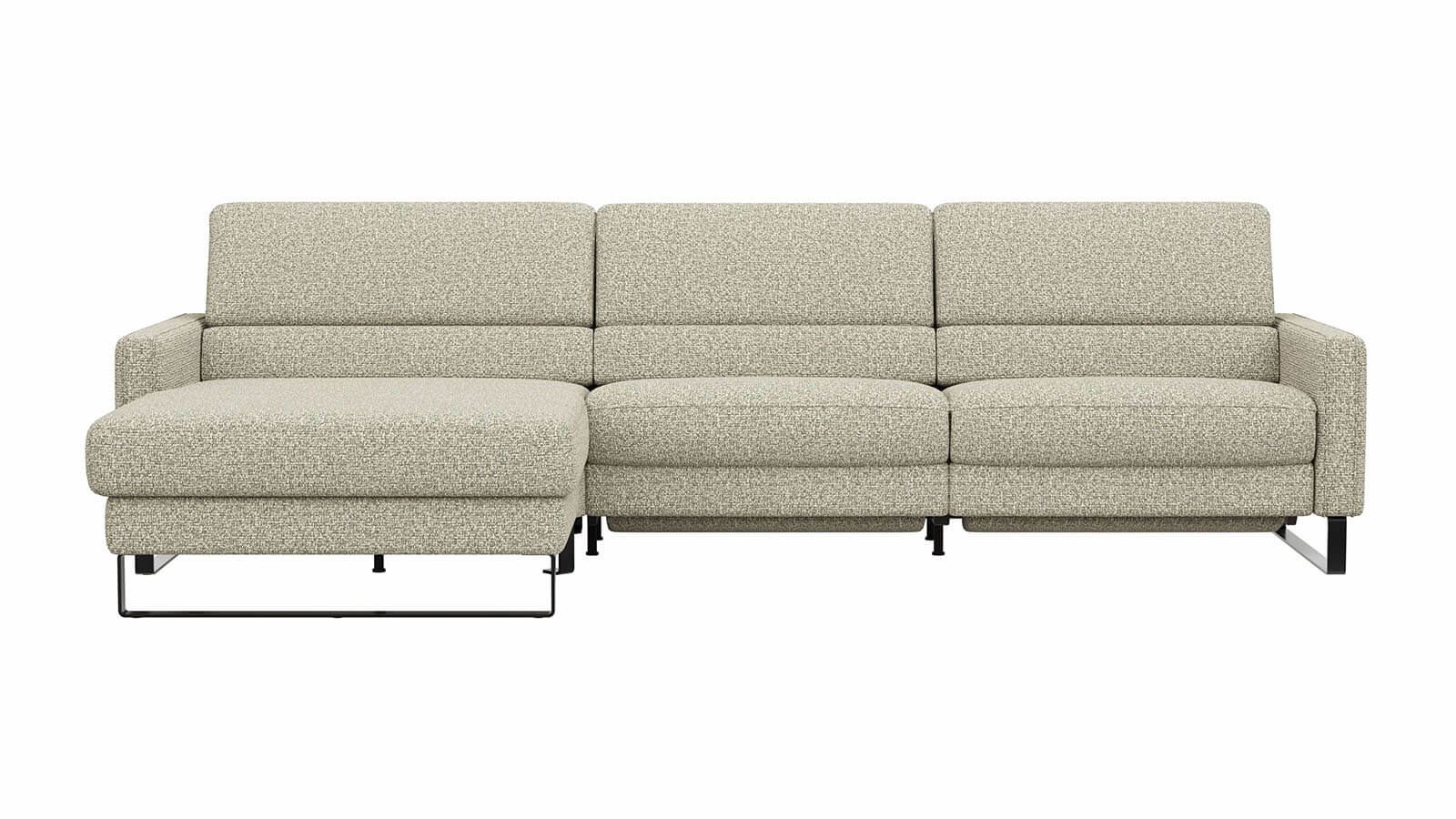 Sofa Valera - 3-Sitzer mit Longchair, Stoff in Limone oder Natur – Bild 6