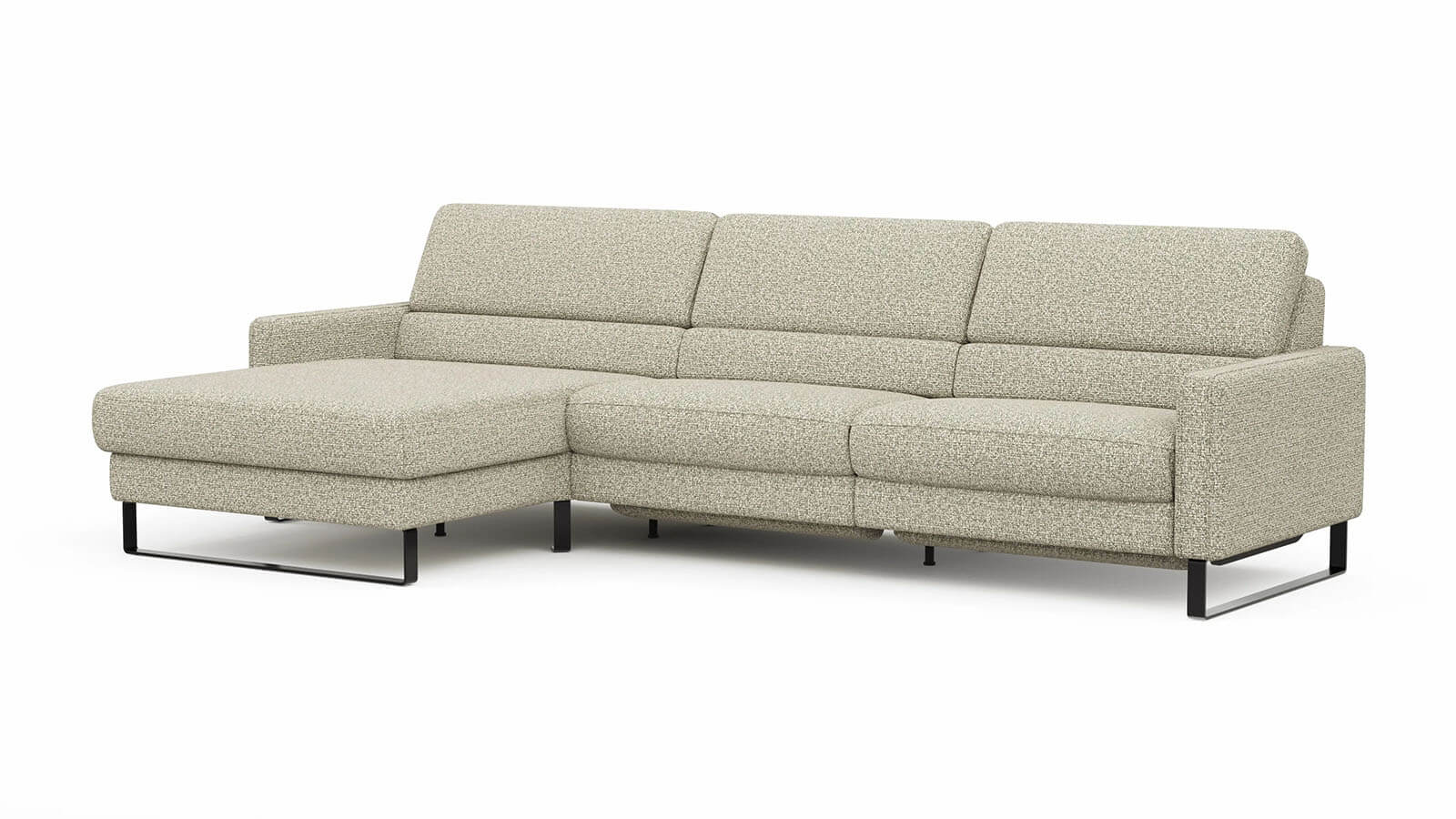 Sofa Valera - 3-Sitzer mit Longchair, Stoff in Limone oder Natur – Bild 10