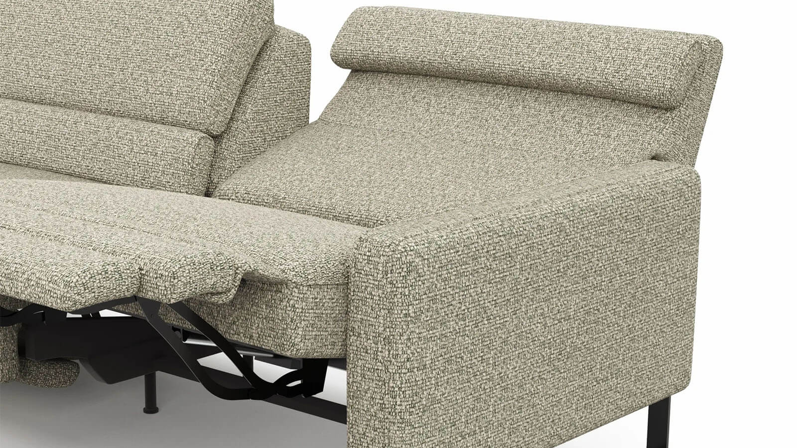 Sofa Valera - 3-Sitzer mit Longchair, Stoff in Limone oder Natur – Bild 24