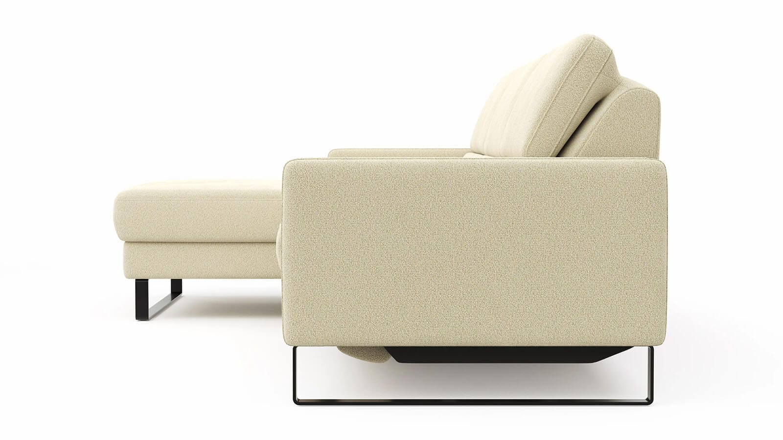 Sofa Valera - 3-Sitzer mit Longchair, Stoff in Limone oder Natur – Bild 17