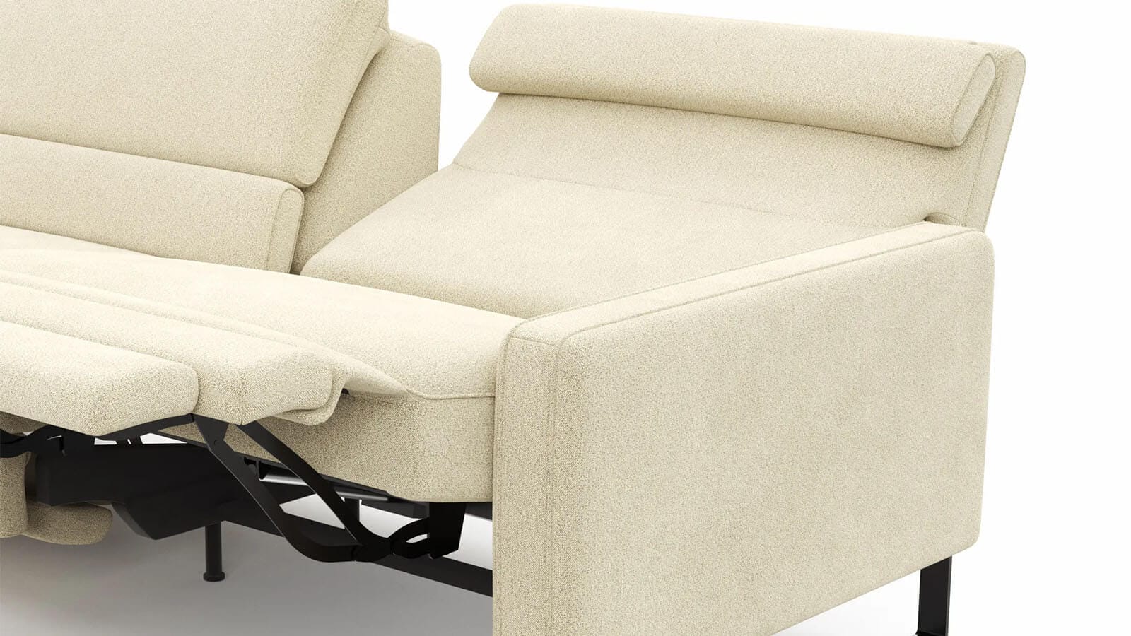 Sofa Valera - 3-Sitzer mit Longchair, Stoff in Limone oder Natur – Bild 25