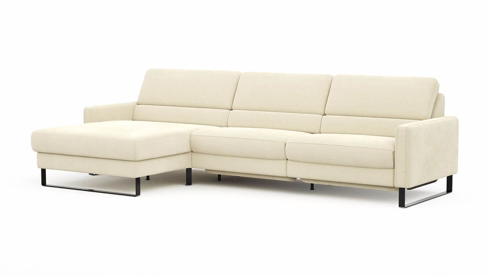 Sofa Valera - 3-Sitzer mit Longchair, Stoff in Limone oder Natur – Bild 11