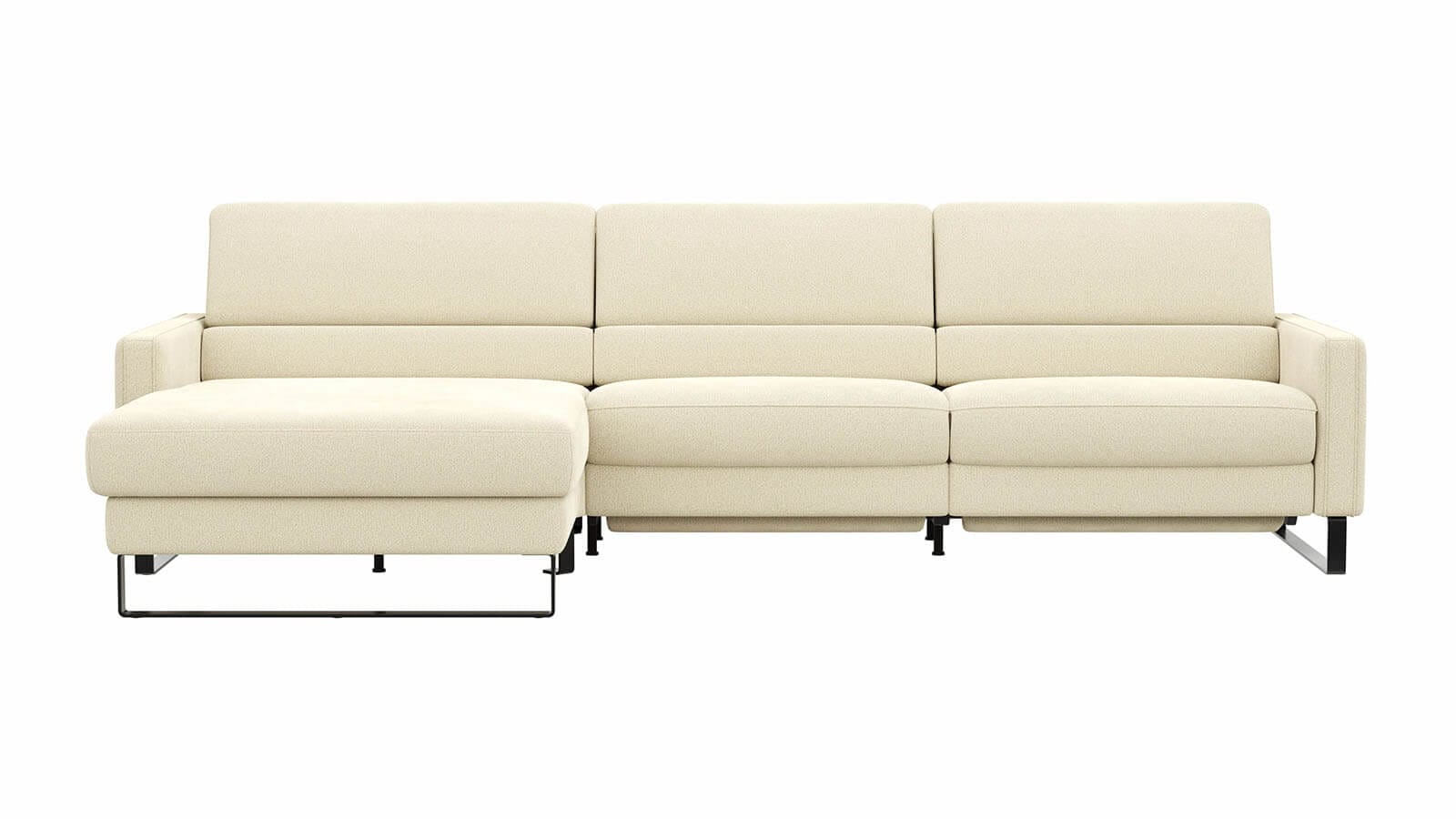 Sofa Valera - 3-Sitzer mit Longchair, Stoff in Limone oder Natur – Bild 7
