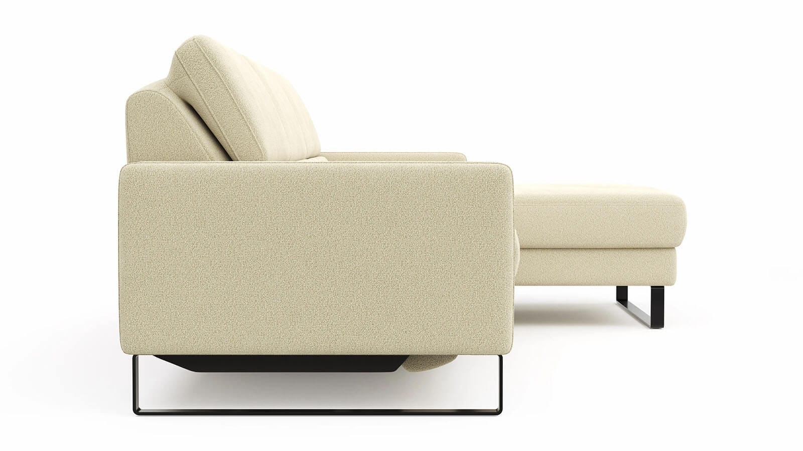 Sofa Valera - 3-Sitzer mit Longchair, Stoff in Limone oder Natur – Bild 15