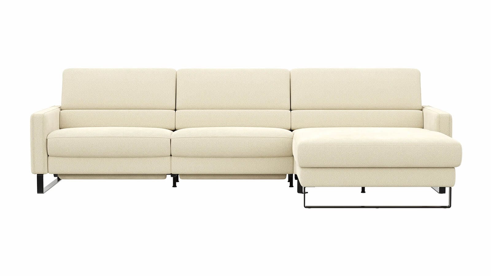 Sofa Valera - 3-Sitzer mit Longchair, Stoff in Limone oder Natur – Bild 5