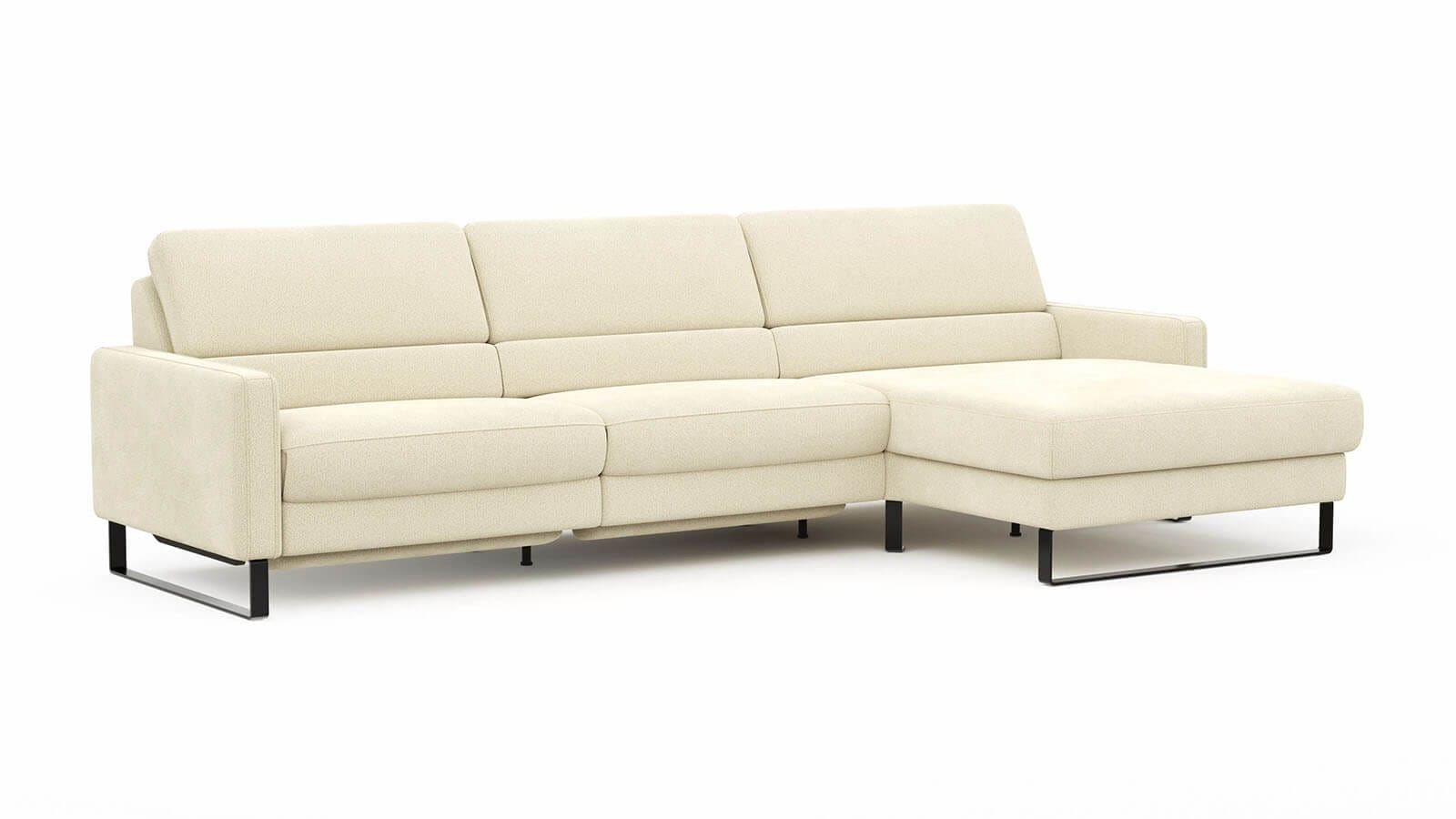 Sofa Valera - 3-Sitzer mit Longchair, Stoff in Limone oder Natur – Bild 9
