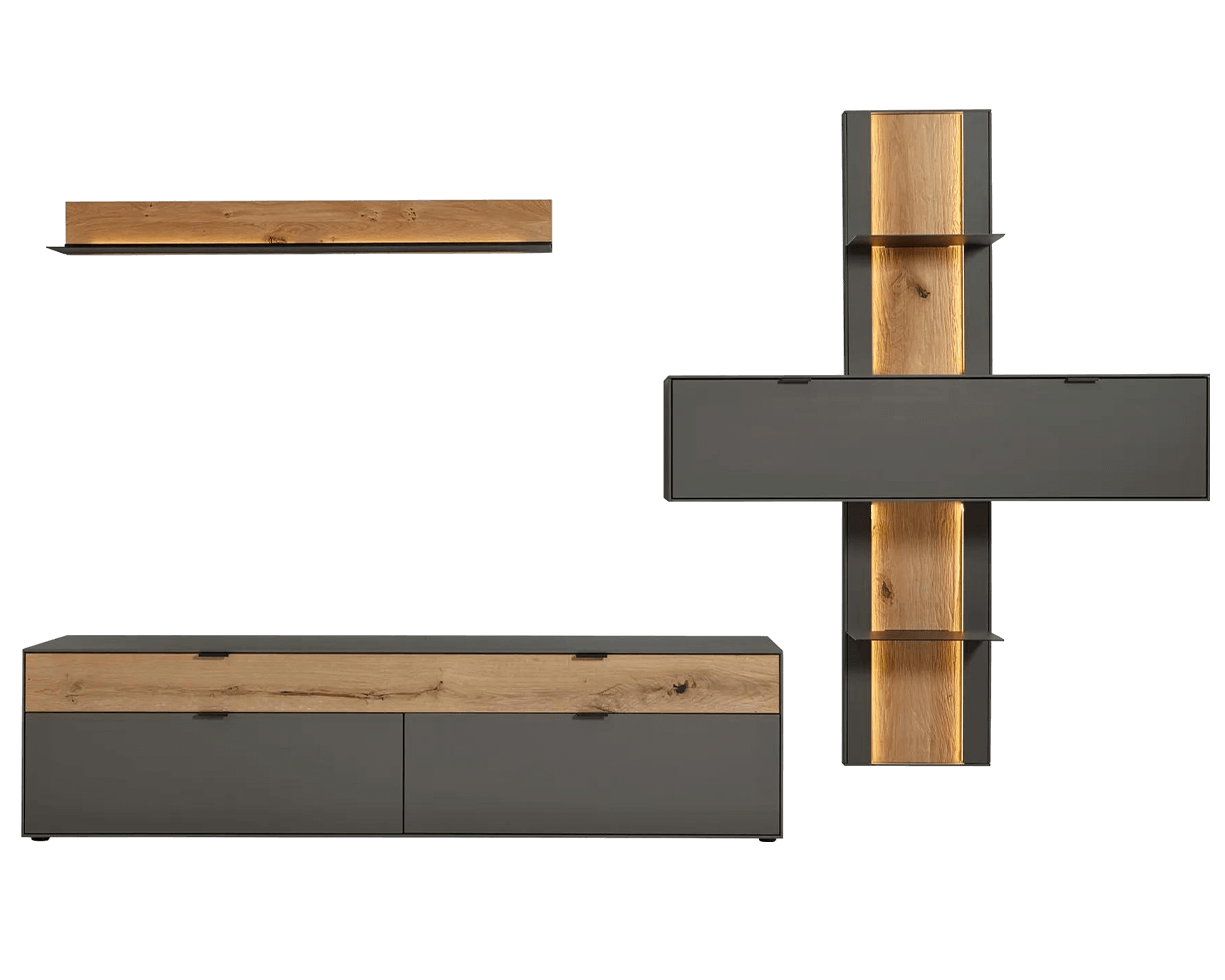 Wohnzimmermöbel, Wandregal, TV-Wand