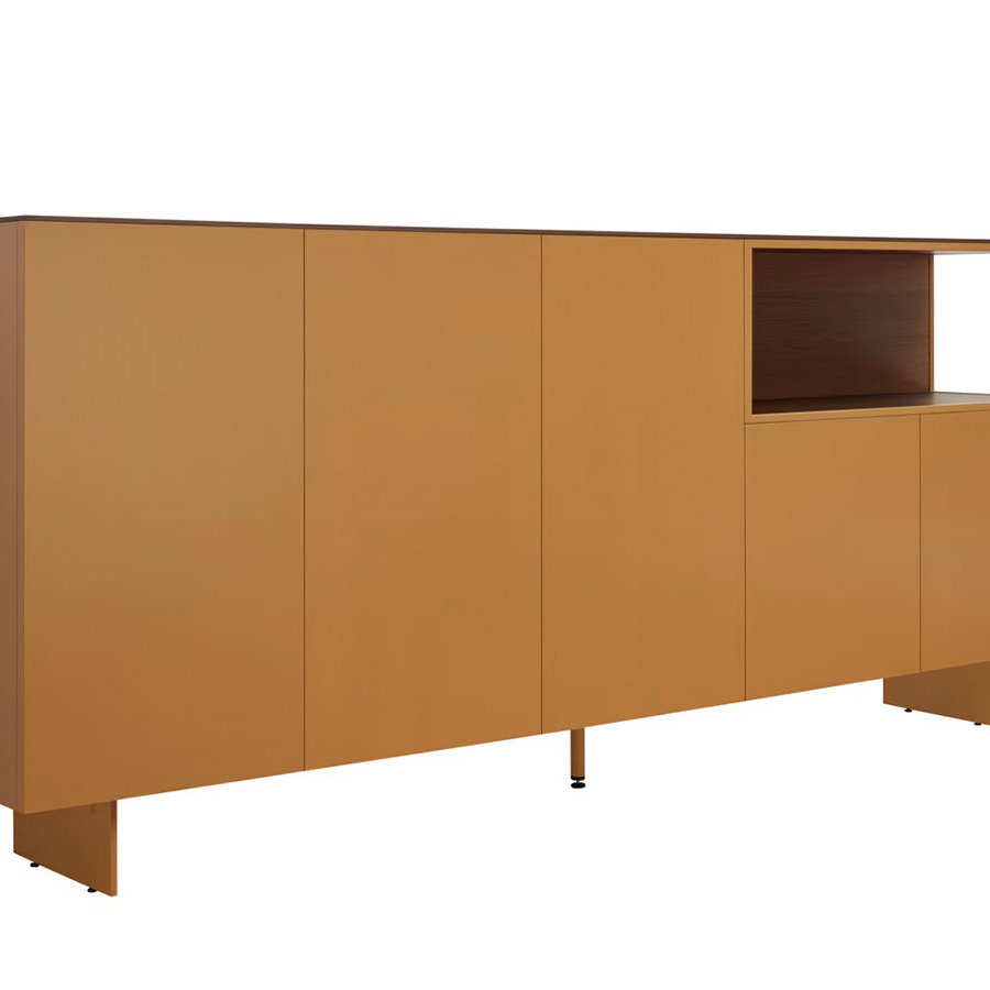 Sideboard Satola Lack matt Ocker Global Select modernes Wohnzimmermöbel stilvolles Aufbewahrungsmöbel praktischer Stauraum