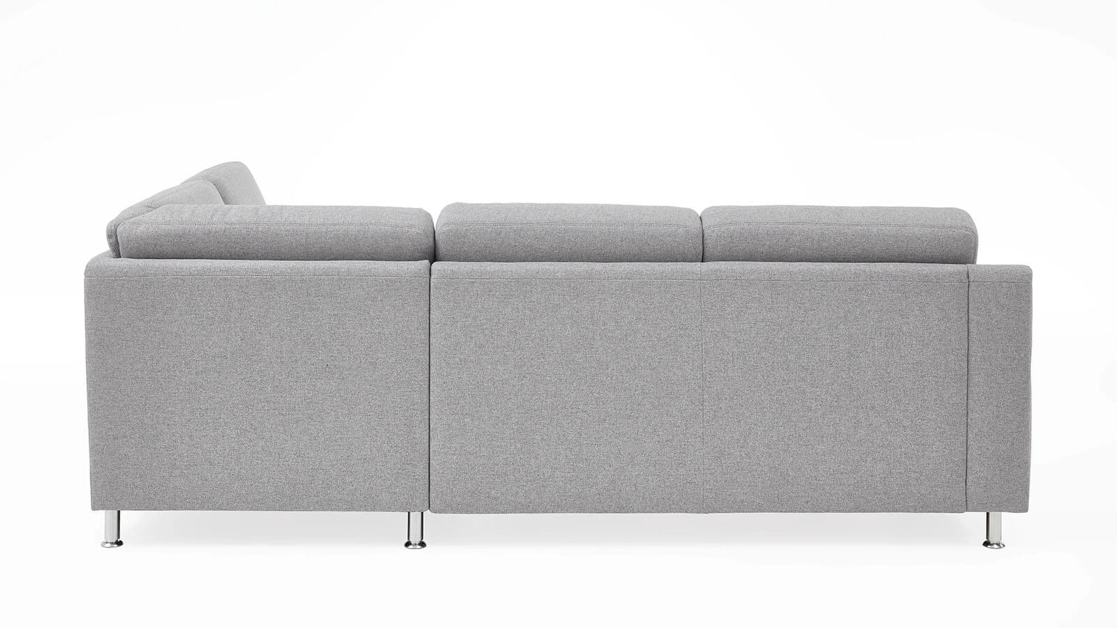 Ecksofa EM Athen - 2,5-Sitzer mit Ecke rechts, Stoff, Hellgrau – Bild 3