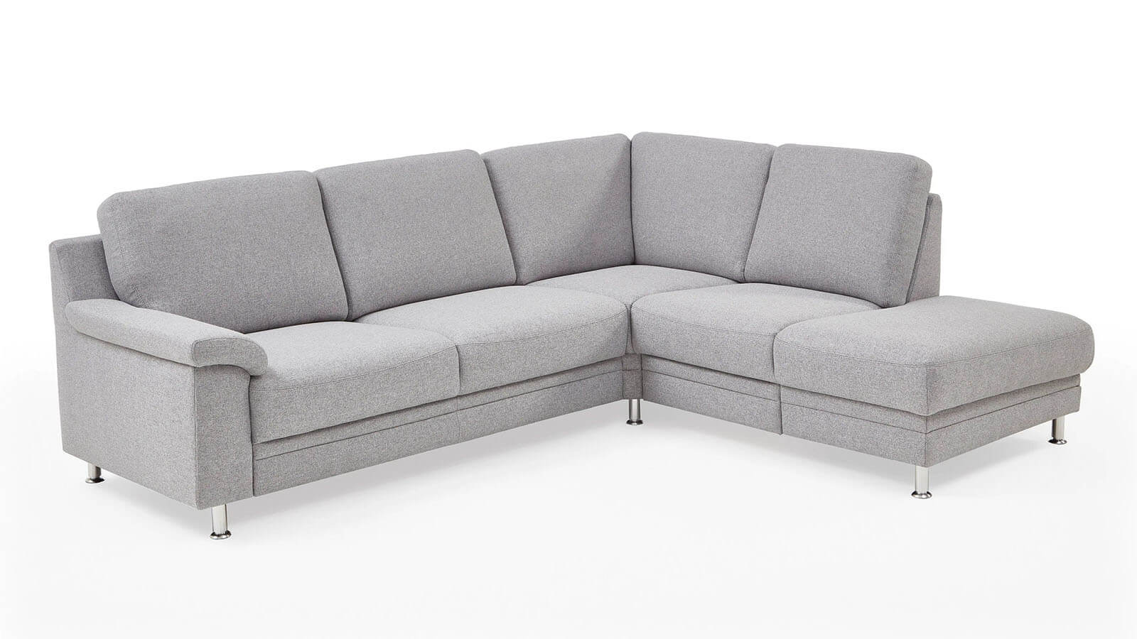Ecksofa EM Athen - 2,5-Sitzer mit Ecke rechts, Stoff, Hellgrau – Bild 2