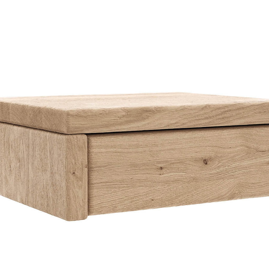 Nachttisch 1660 Wildeiche Bianco sandgestrahlt Natura Home modernes Schlafzimmermöbel Holz Nachttisch stilvoll und hochwertig