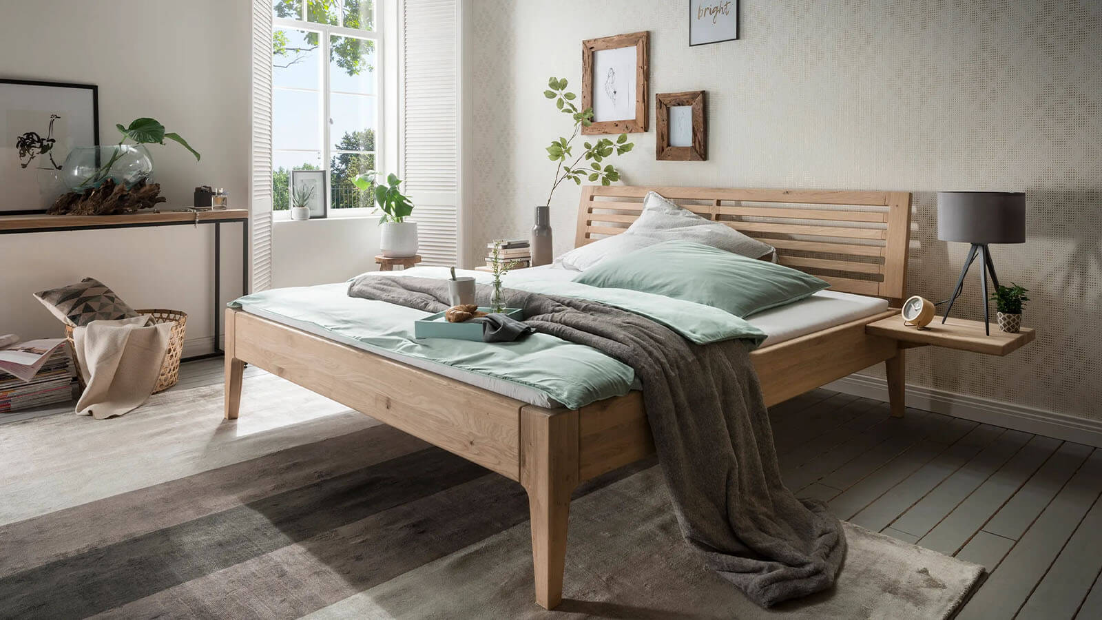 Nachttisch 1660 - Wildeiche massiv bianco geölt – Bild 6