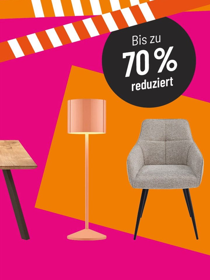 Marken-Outlet Mobile Banner. Bis zu 70 Porzent reduziert.