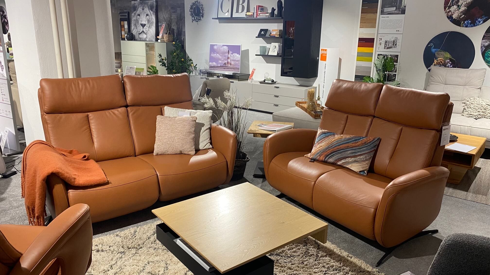 Ledersofa Gruppe Global Sitz.konzept