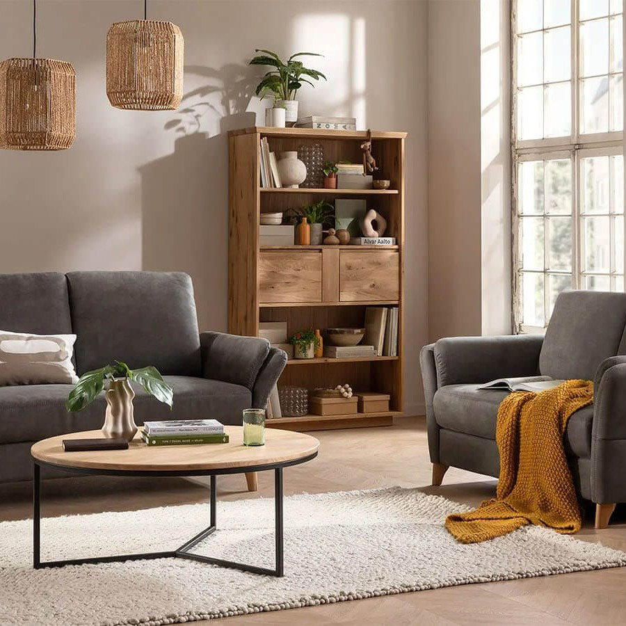 Offene Regale im Wohnraum, Regal Oreia, so kann es aussehen