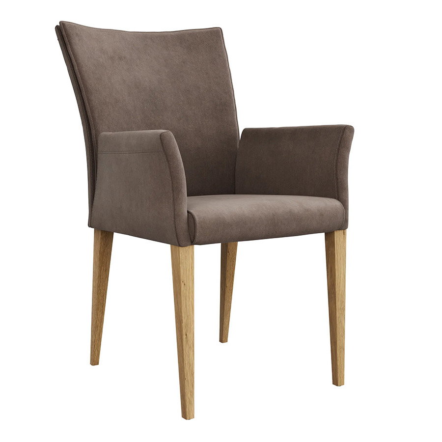 Armlehnstuhl Florea in Dunkelbraun von Global Comfort – eleganter, gepolsterter Designstuhl mit Armlehnen, ideal für Esszimmer oder Wohnzimmer, modernes und komfortables Sitzmöbel in hochwertiger Verarbeitung
