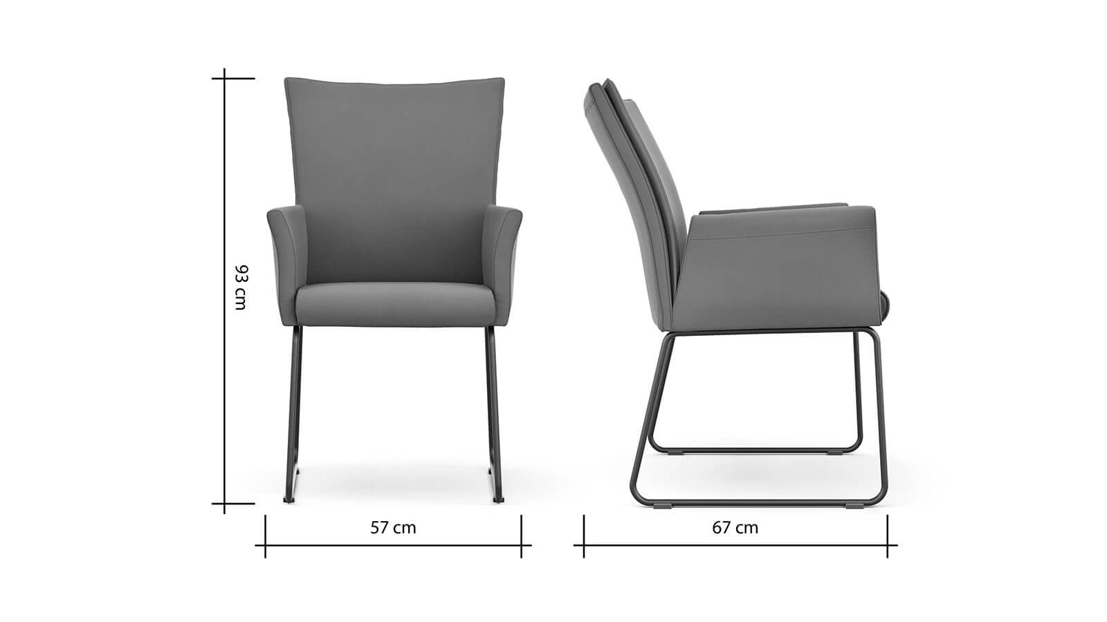 Armlehnstuhl Florea in Mocca aus Leder von Global Comfort – eleganter, gepolsterter Stuhl mit Armlehnen, hochwertigem Lederbezug und modernem Design für Esszimmer und Wohnbereich