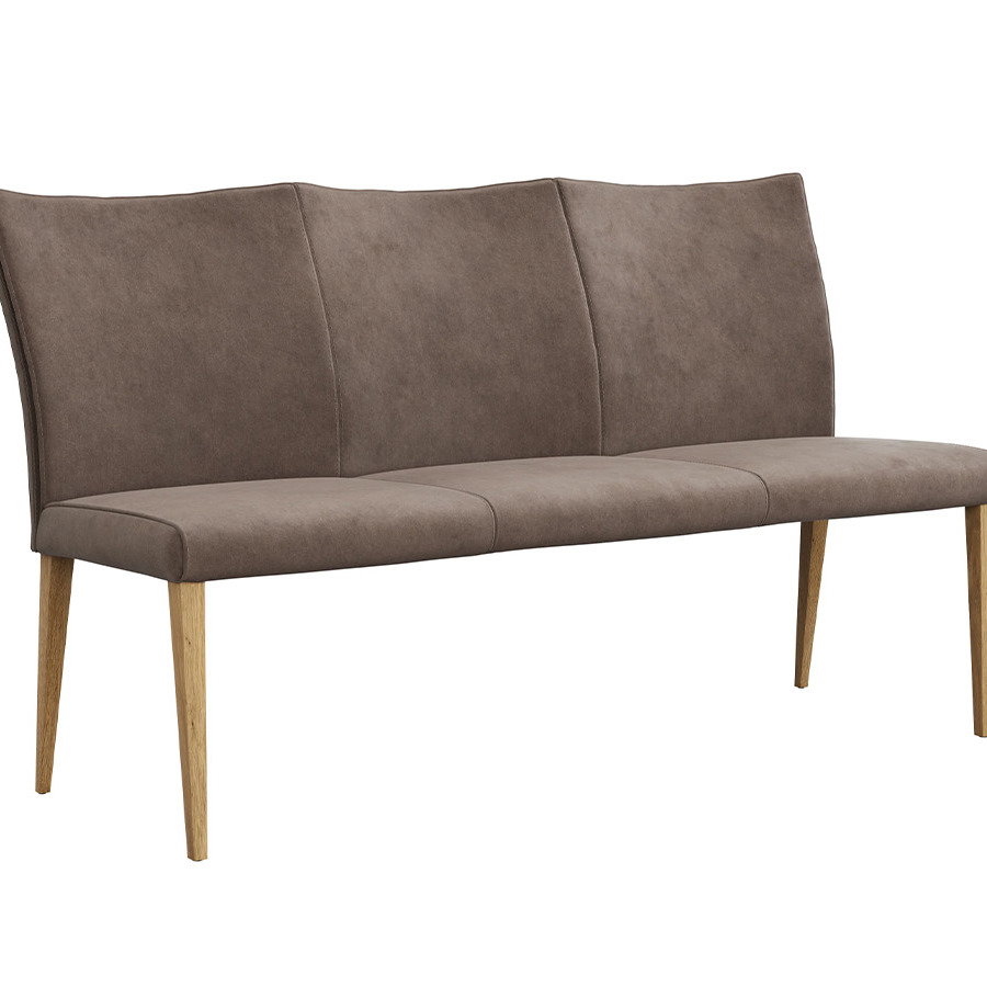 Bank Florea in Dunkelbraun aus Stoff, 155 cm breit – moderne, gepolsterte Sitzbank von Global Comfort mit komfortabler Polsterung und stilvollem Design für Esszimmer und Wohnbereich