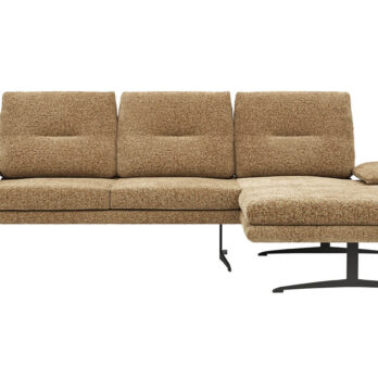 Ecksofa Lucero 2.0 2-Sitzer mit Longchair rechts und Sitzverstellung in Cognac – modernes Komfortsofa