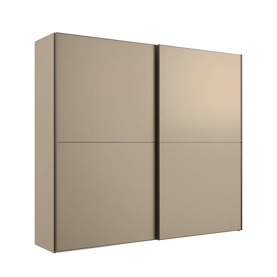 Schwebetürenschrank Solina Dover Breite ca 273 cm Lack Cappuccino Global Family moderner Kleiderschrank platzsparend mit viel Stauraum