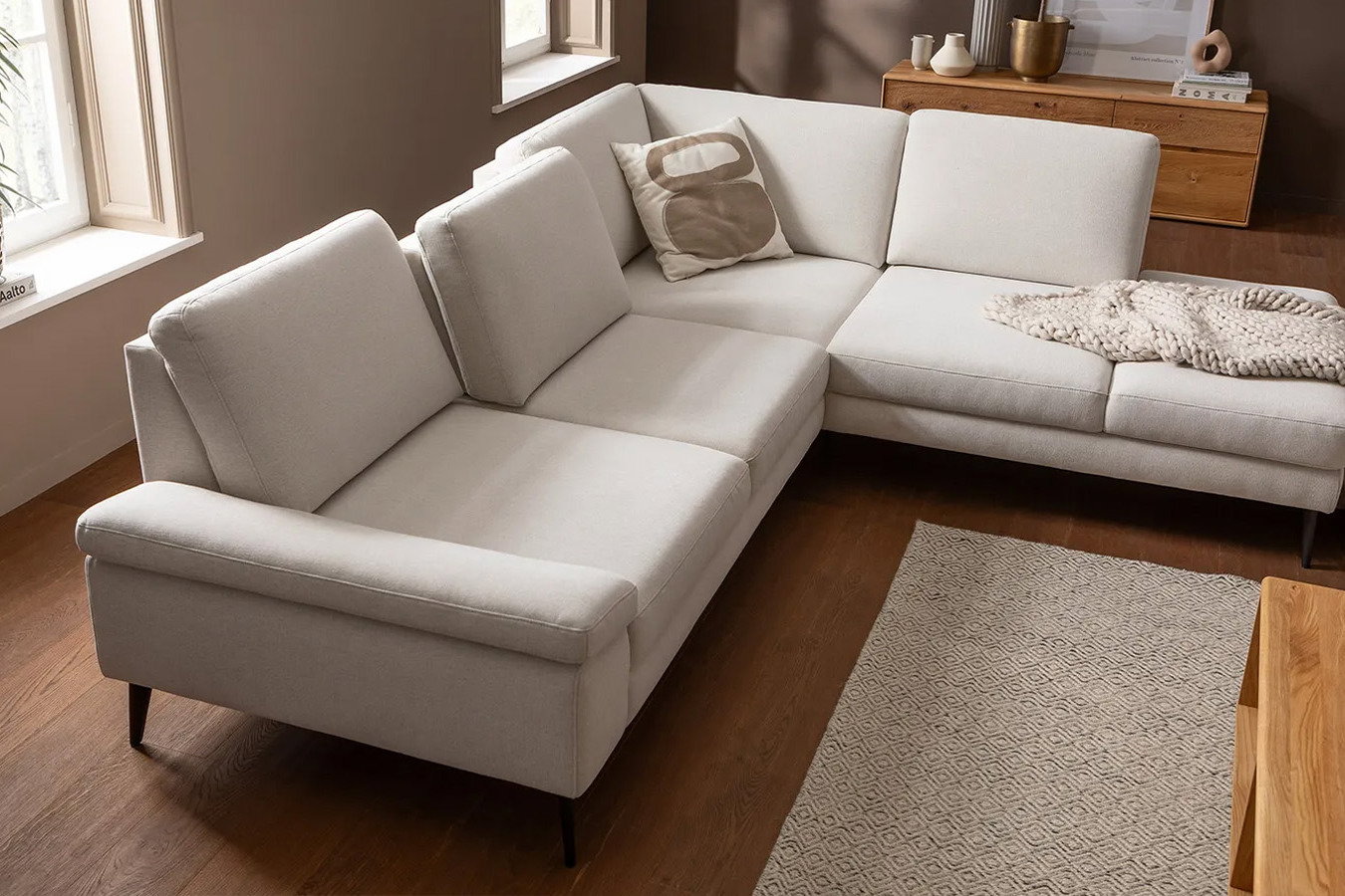 2,5-Sitzer Ecksofa Houston in Stoff von Natura Home