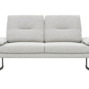 2-Sitzer Sofa mit schwarzem Metallkufen-Gestell und gepolsterter Sitz- und Rückenfläche im modernen Design.