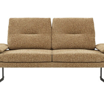 2-Sitzer Sofa mit schwarzem Metallkufen-Gestell und gepolsterter Sitz- und Rückenfläche im modernen Design.