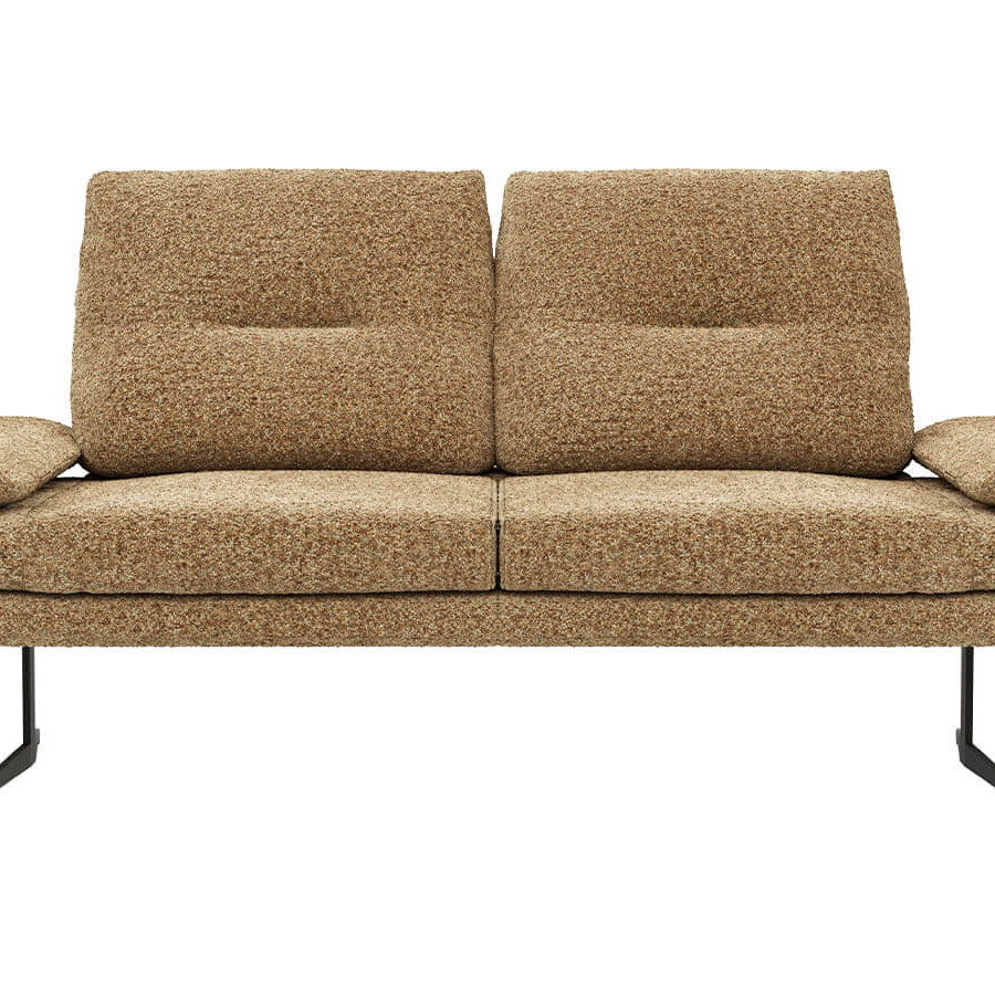 2-Sitzer Sofa mit schwarzem Metallkufen-Gestell und gepolsterter Sitz- und Rückenfläche im modernen Design.