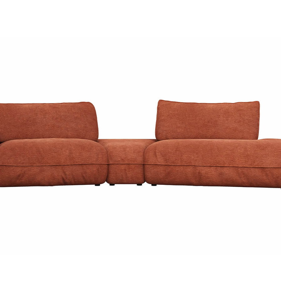 Modernes Sofa in Kupfer oder Taupe mit weicher Polsterung und verstellbarer Rückenlehne