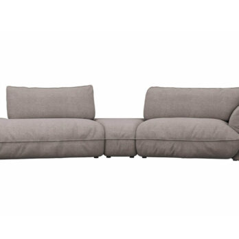 Ecksofa in Taupe mit verstellbarer Rückenlehne und großzügiger Sitzfläche