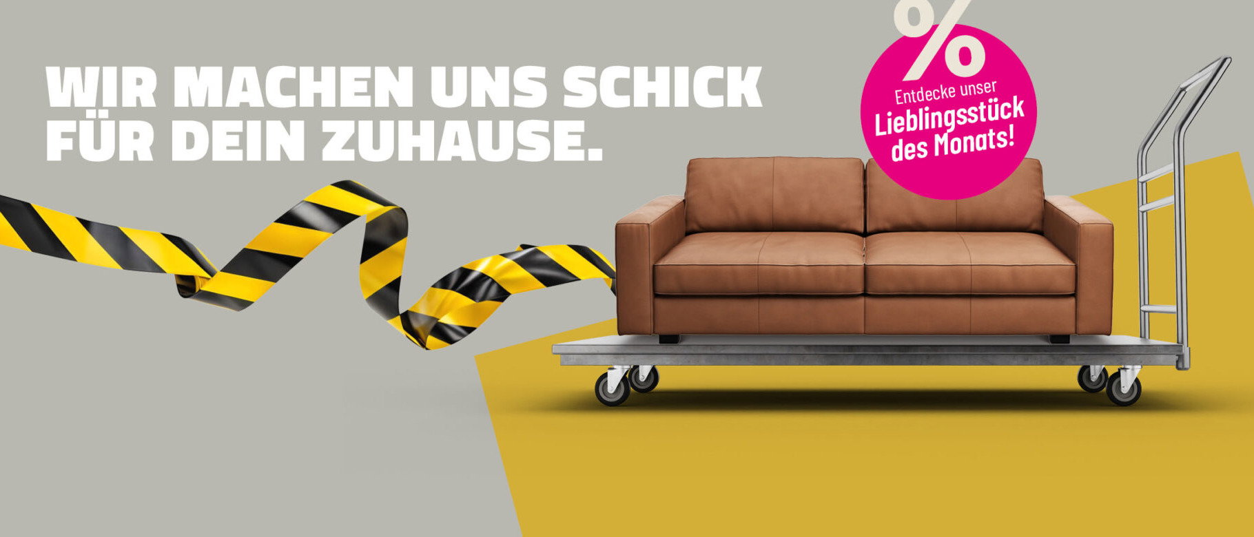Header Möbelabverkauf. Alles muss raus wegen Umbau.