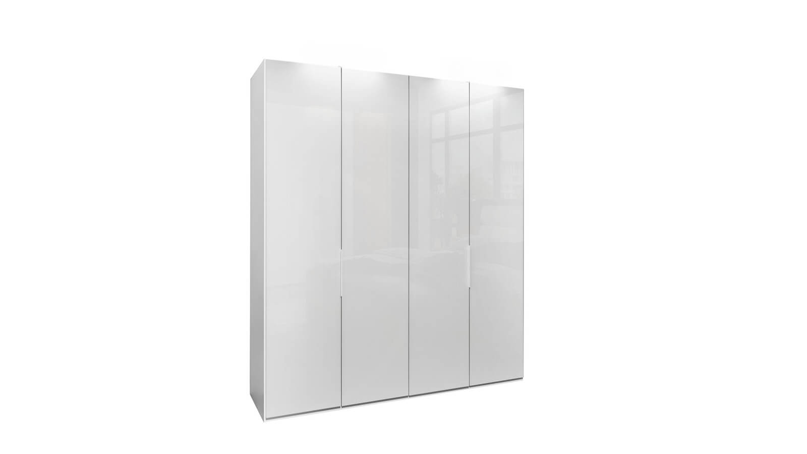 Global Family Viana Vidrio Drehtürenschrank mit weißen Glasfronten