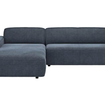 Großzügiges Ecksofa Natura Denver in Blau mit Longchair links und zeitlosem Wohnstil