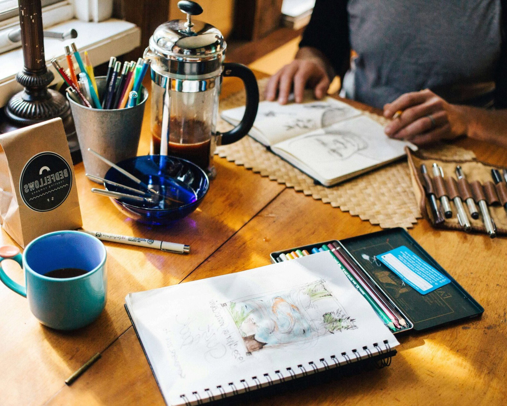 Kreativer Arbeitsraum Home office Malen Kreativsein