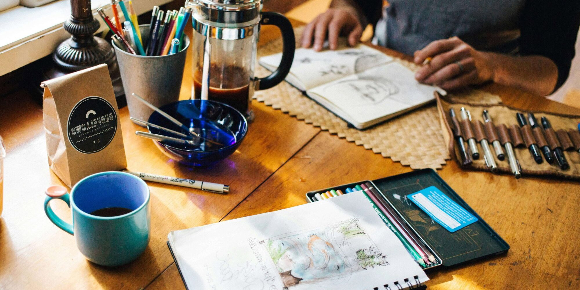 Kreativer Arbeitsraum Home office Malen Kreativsein