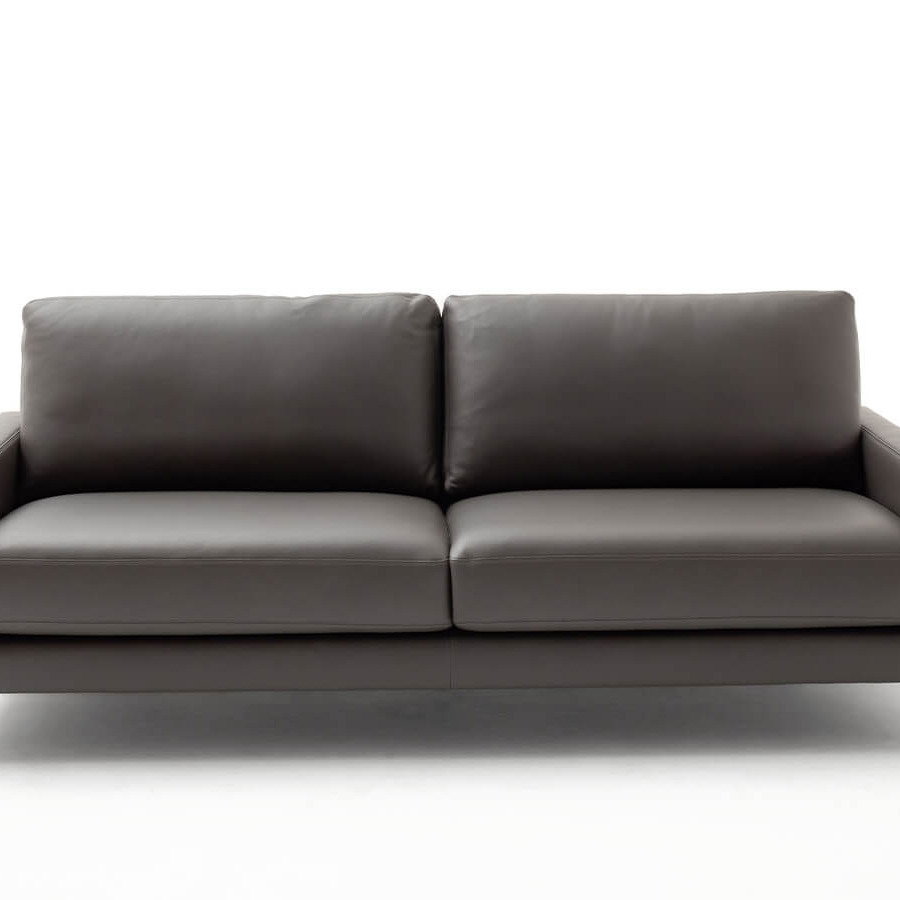 Contur Cuneo 2,5-Sitzer Ledersofa in Anthrazit mit modernem Design
