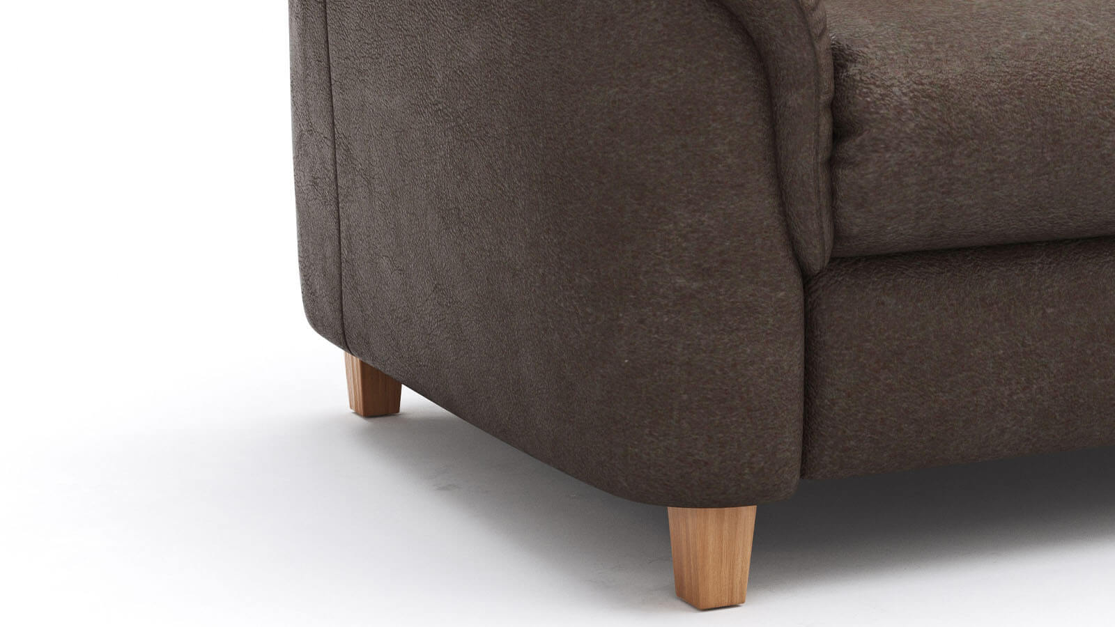Ecksofa Cornella Classic in Mocca mit Longchair, bezogen mit weichem Microfaserstoff, großzügige Wohnlandschaft mit moderner Form und komfortabler Polsterung für ein gemütliches Wohnzimmerambiente