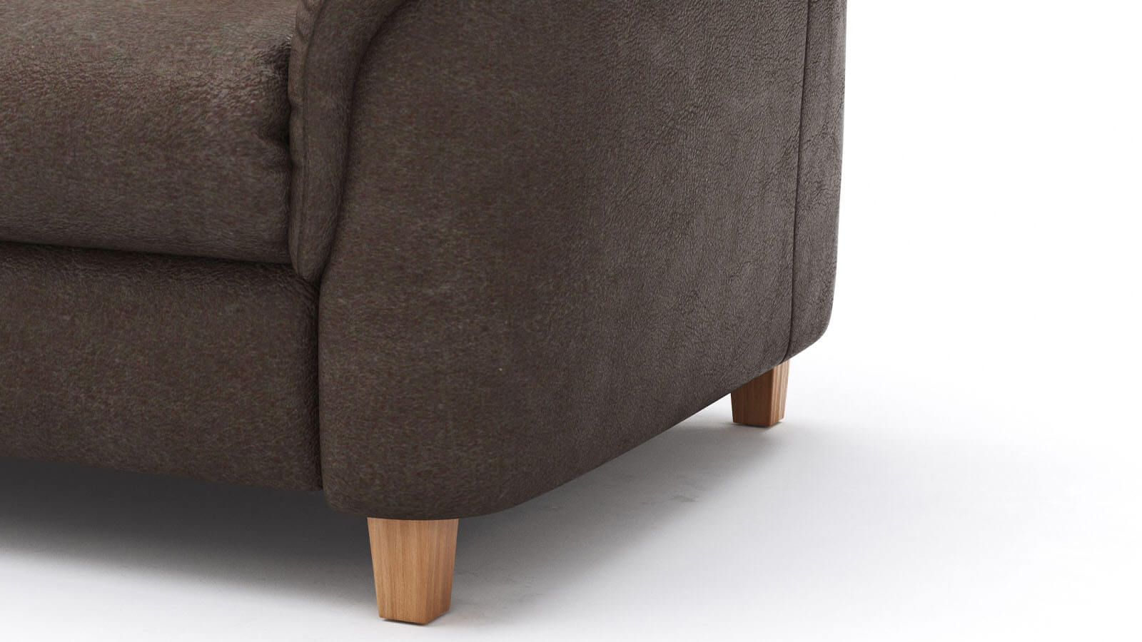 Ecksofa Cornella Classic in Mocca mit Longchair, bezogen mit weichem Microfaserstoff, großzügige Wohnlandschaft mit moderner Form und komfortabler Polsterung für ein gemütliches Wohnzimmerambiente