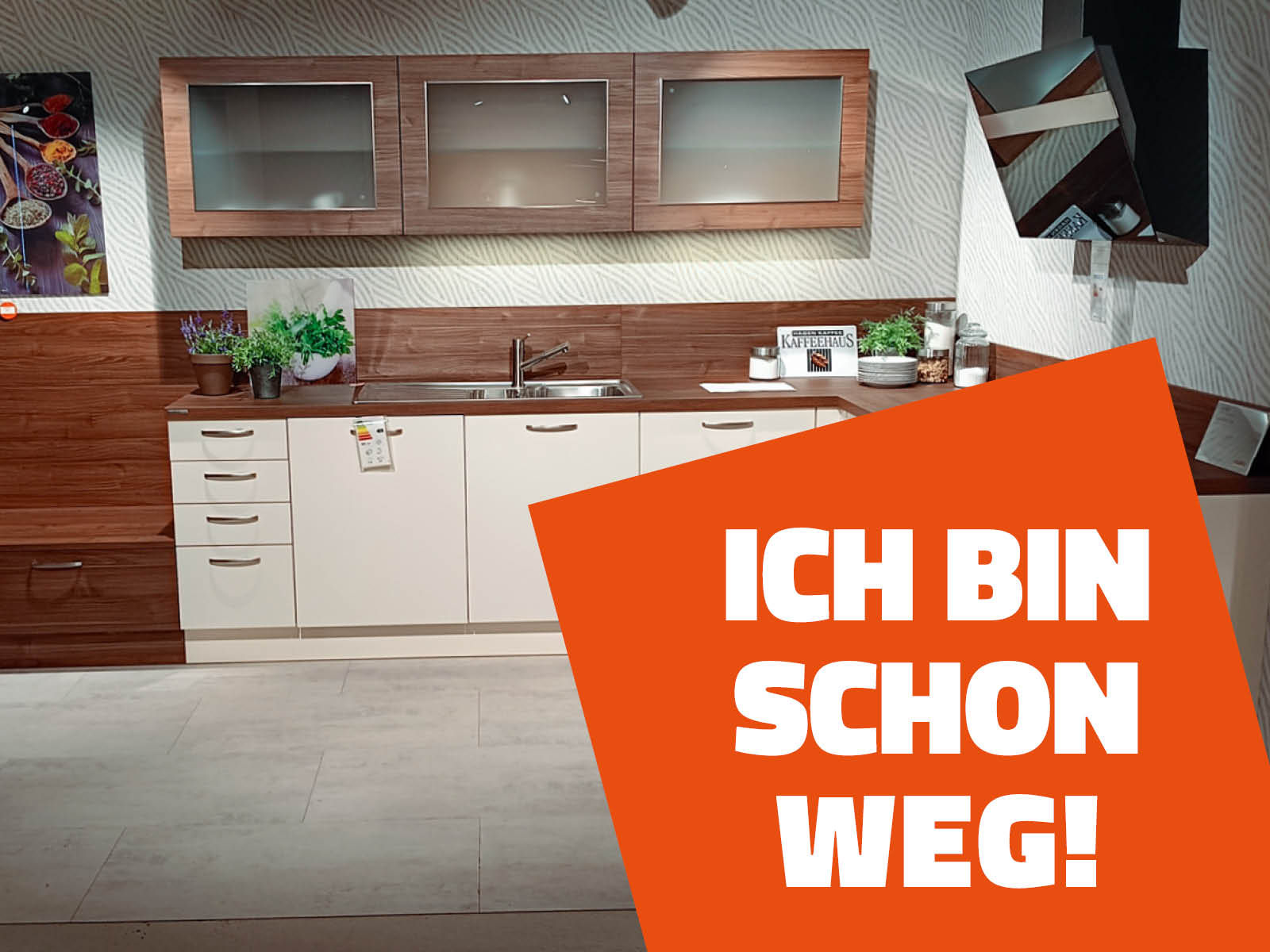 Schon weg: Stark reduzierte Ausstellungsküche von Nolte bei Franke Home Company