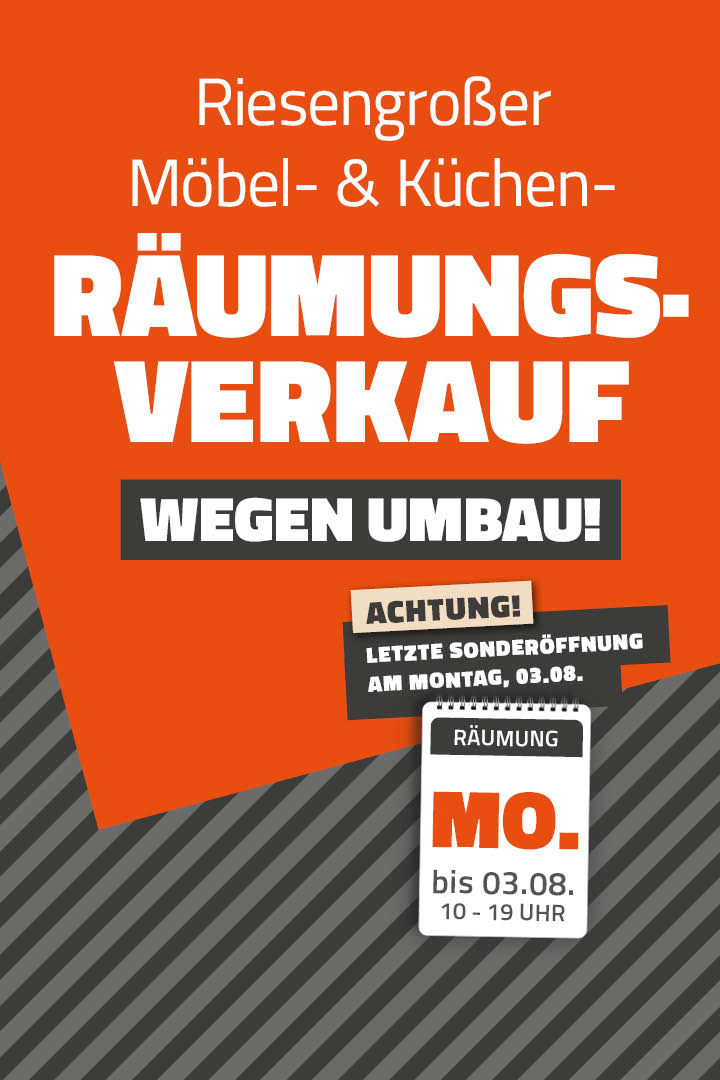 Mobile Header Riesengroßer Möbel- & Küchen-Räumungsverkauf wegen Umbau bei Franke Home Company