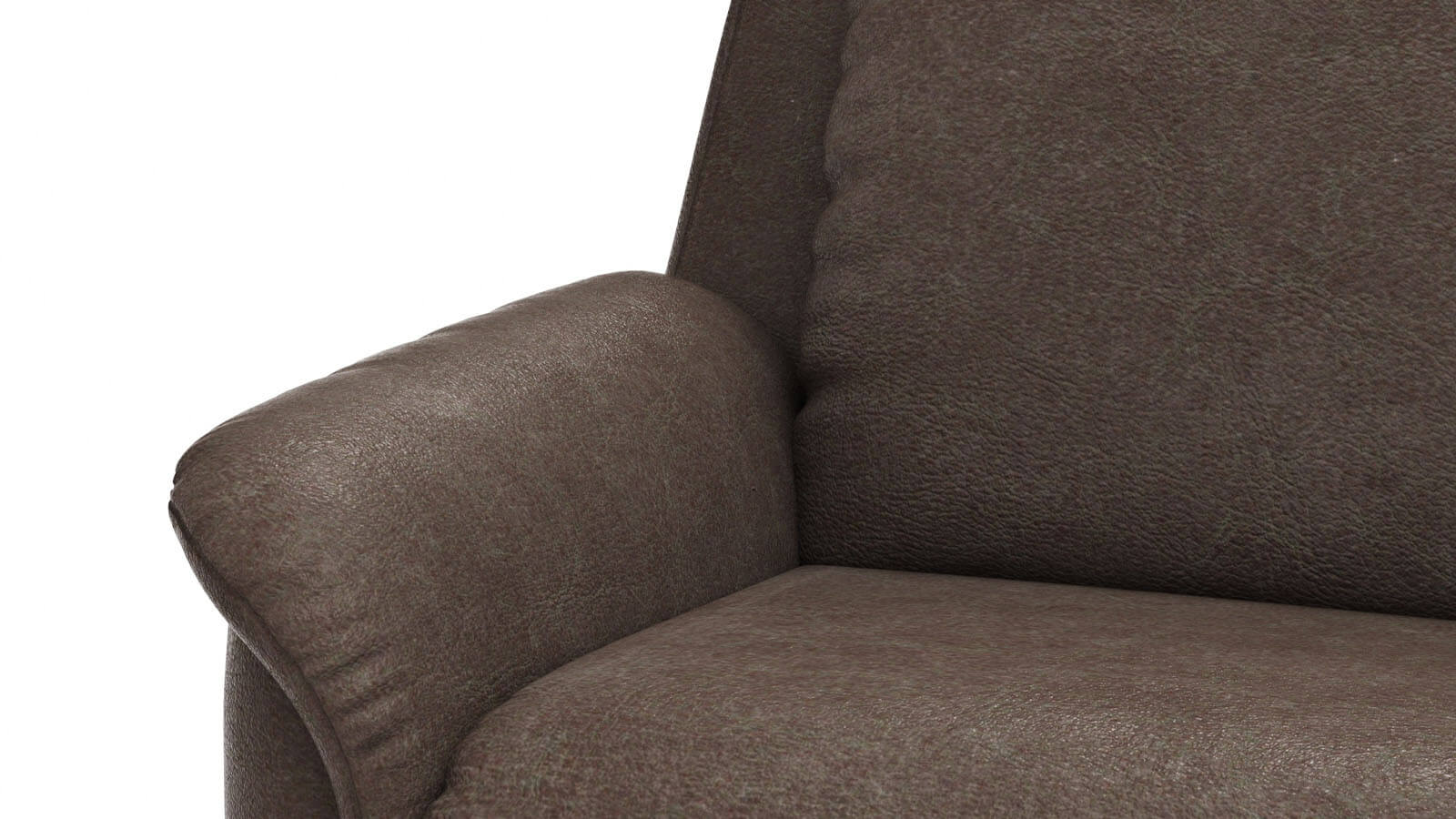 Sessel Cornella Classic in Mocca mit weichem Microfaserbezug, kompakter Einzelsessel mit komfortabler Polsterung und Holzgestell in Eiche-Dekor für das Wohnzimmer