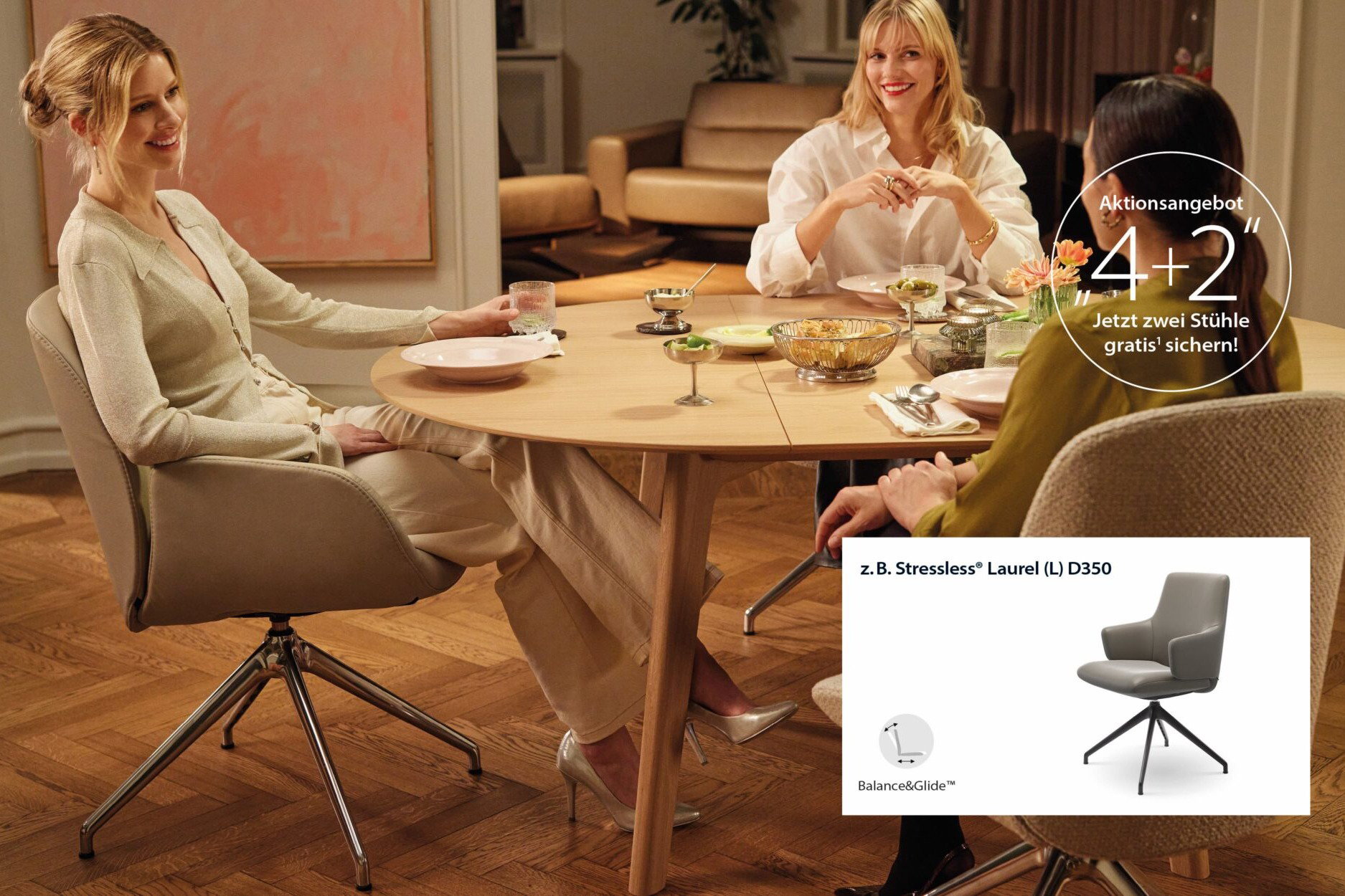Stressless Aktion Esszimmerstühle 4+2